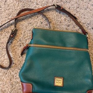 Dooney & Bourke Teal and Brown Crossbody Bag